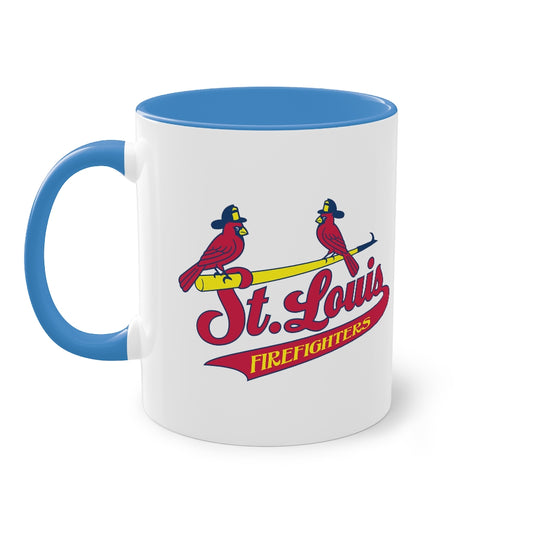 Birds on the Bat Firefighter Two-Tone Coffee Mug, 11oz