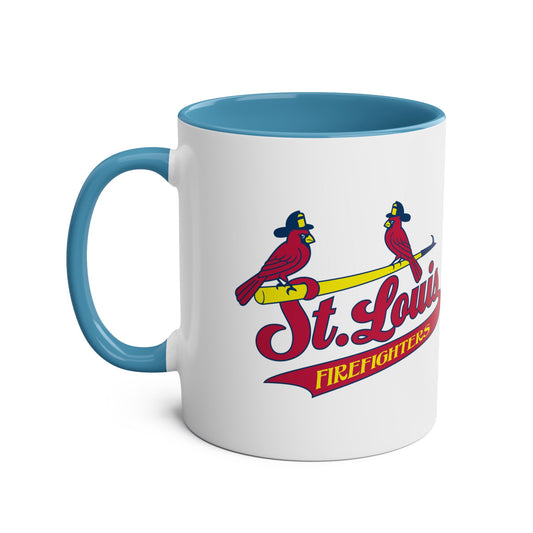 Birds on the Bat Firefighter Two-Tone Coffee Mug, 11oz