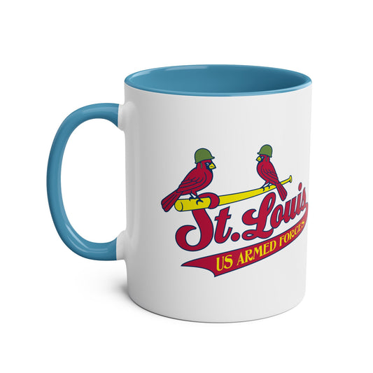Birds on the Bat Military Two-Tone Coffee Mug, 11oz